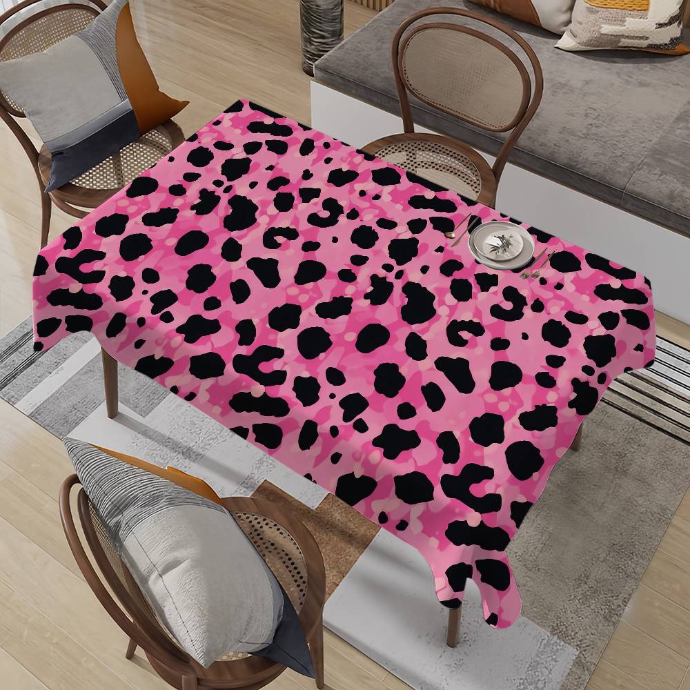 Home Textiles Classic Fashion - Розовая модная скатерть с леопардовым принтом,