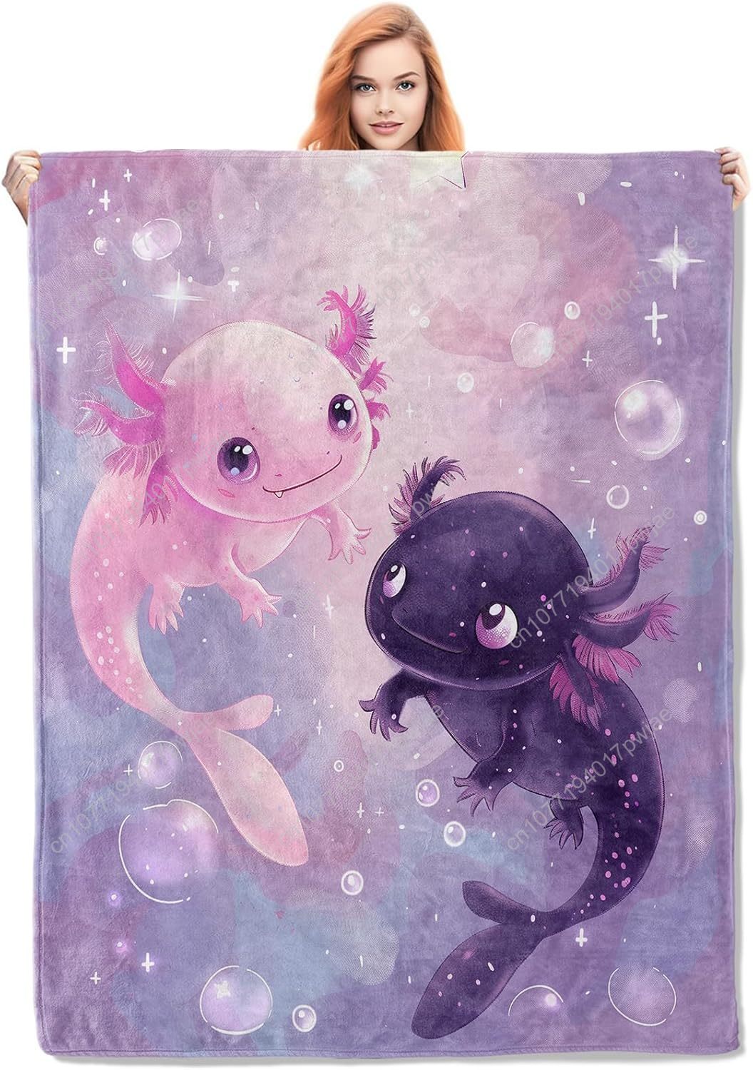 Quality Home Textiles - Одеяло Axolotl, милые фланелевые одеяла Axolotls,