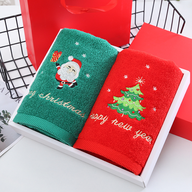 Home Textiles Face Towel - Рождественский подарочный набор полотенец, хлопковое полотенце