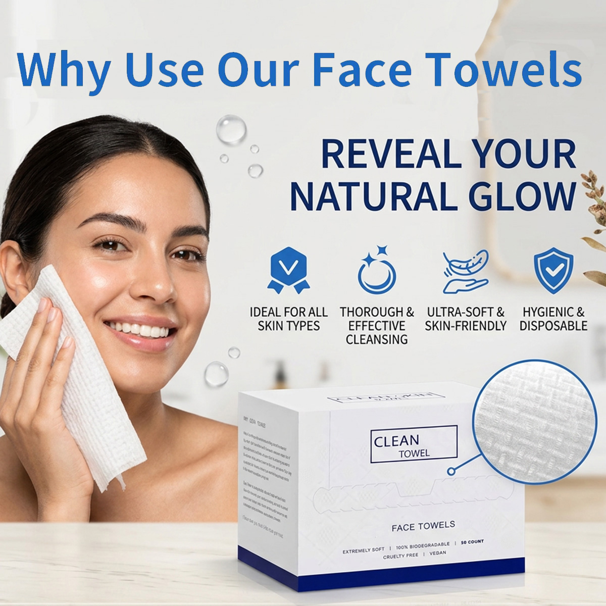 Home Textiles Face Towel - 50 шт./упаковка Одноразовые салфетки для лица,