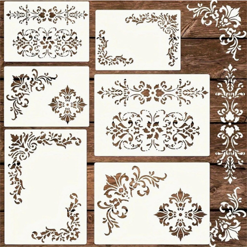 6 шт. трафаретов с цветочными  – обзор и цена Vintage Home Textiles